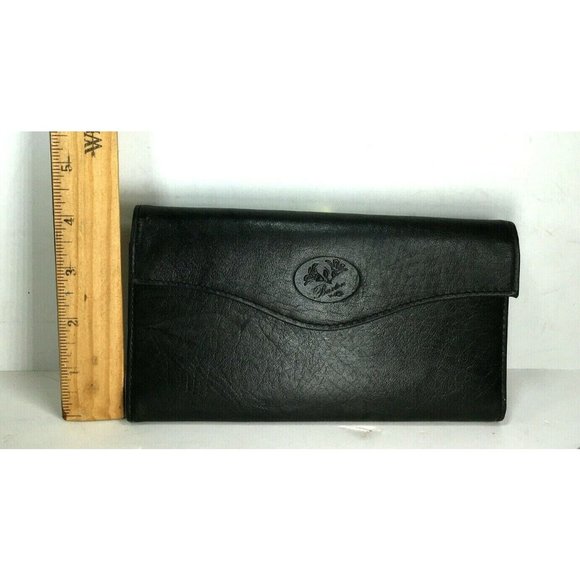 Buxton Black Leather Kisslock Purse Clutch Wallet - Picture 8 of 12